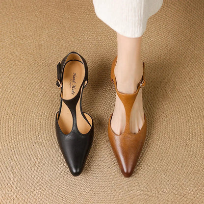Escarpins en Cuir pour Femmes – Élégance Vintage avec Confort Moderne Women's Shoes Electro Paris