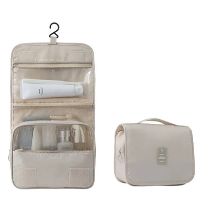 Trousse de Toilette de Voyage Suspendue Multi-Compartiments Travel Electro Paris Beige
