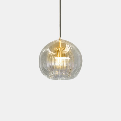 Lampe Suspendue en Verre Ambre et Métal – Éclairage Élégant et Chaleureux Ceiling lamp Electro Paris Transparent Anchura 15 cm x Altura 1.5 m