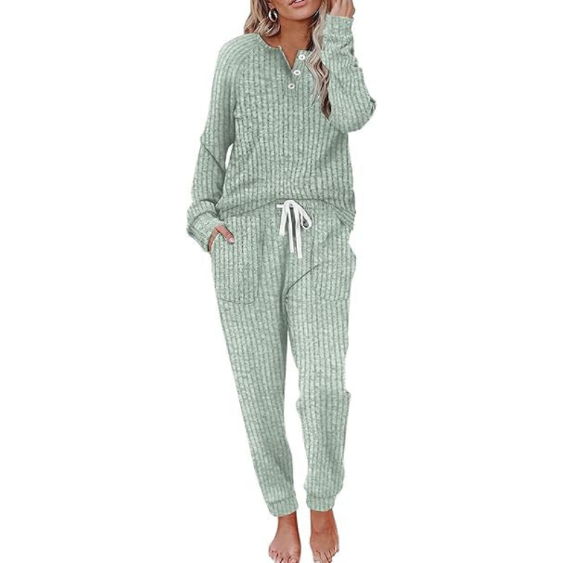 Ensemble De Vêtements D’Intérieur Pour Femme Avec Fermeture À Boutons Loungewear Set Electro Paris