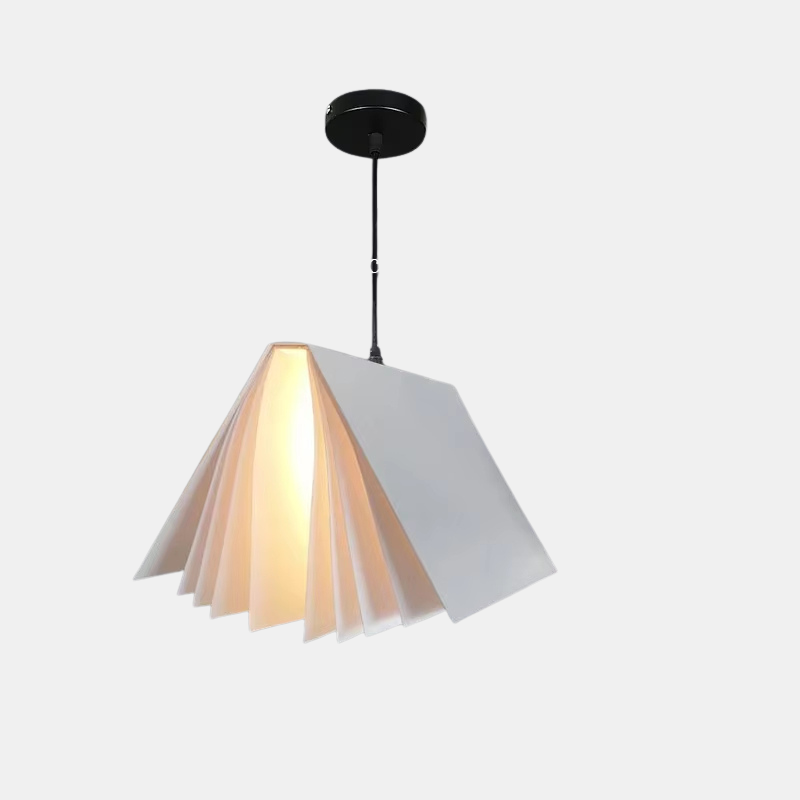 Suspension Livre Volant en Métal et PVC – Luminaire Suspendu Moderne Lumière Ceiling Light Electro Paris Blanc