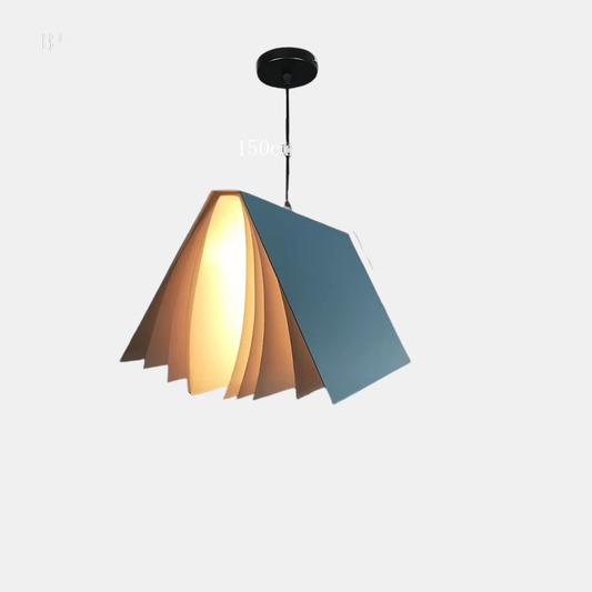 Suspension Livre Volant en Métal et PVC – Luminaire Suspendu Moderne Lumière Ceiling Light Electro Paris Bleu