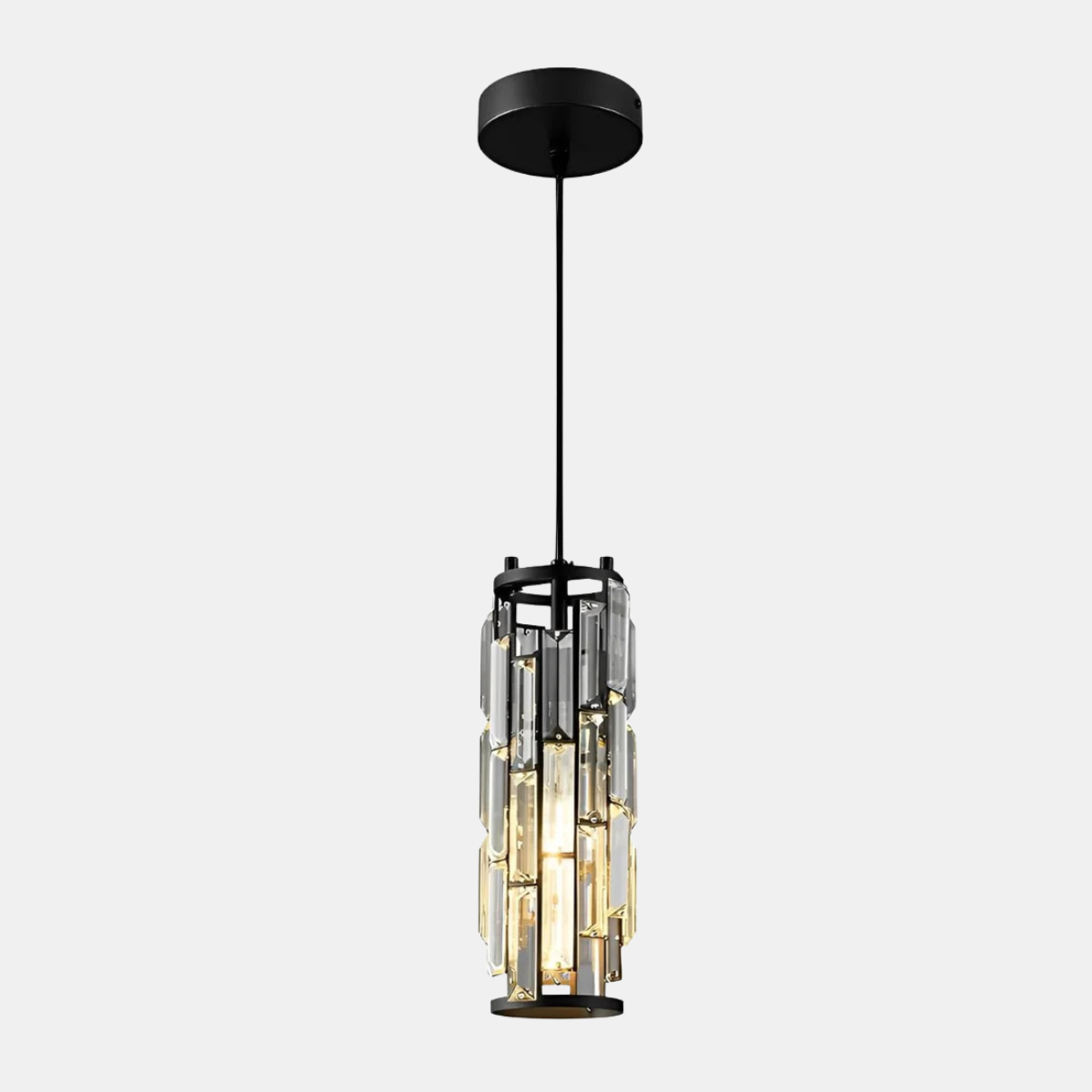Suspension Plafonnier en Verre Cristal Lampe de plafond Electro Paris Noir 1-tête