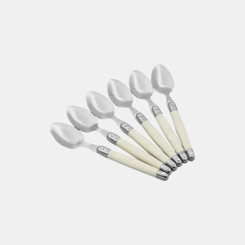 Set de Couverts de Table en Acier Inoxydable – Design Ivoire Érgonomique pour Dîners Couverts Electro Paris Cuillère à café Article unique de 6 pièces