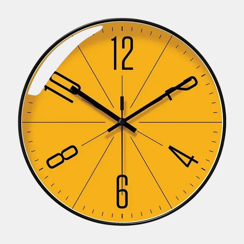 Horloge Murale Design Scandinave – Élégante pour Intérieur Horloges murales Electro Paris Cadre Noir Visage Orange 25 cm