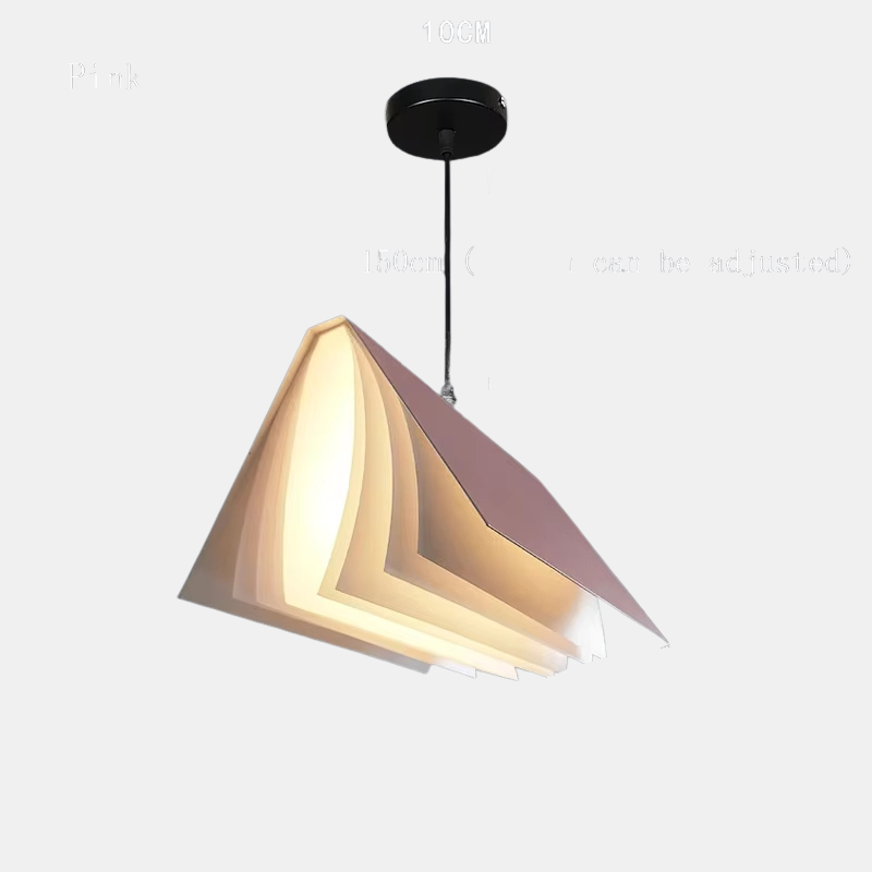 Suspension Livre Volant en Métal et PVC – Luminaire Suspendu Moderne Lumière Ceiling Light Electro Paris Rosa