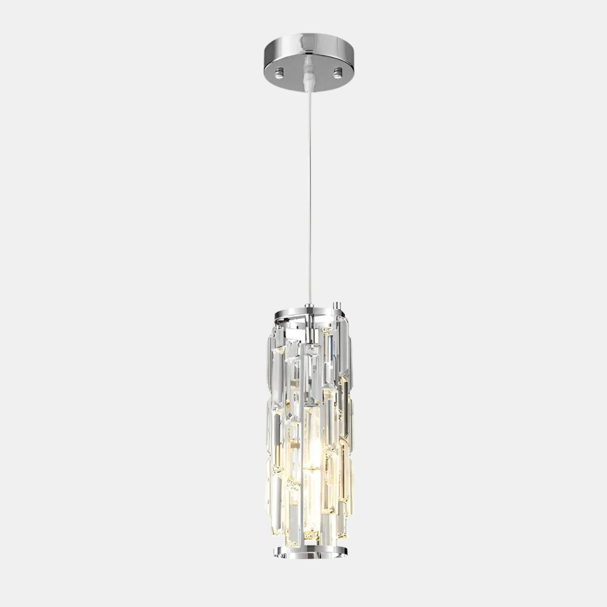 Suspension Plafonnier en Verre Cristal Lampe de plafond Electro Paris Chrome 1-tête