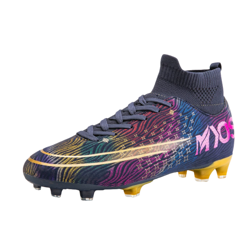 Chaussures de Football à Adhérence Renforcée – Soutien de Cheville Haute Fashion Electro Paris Bleu Profond 35