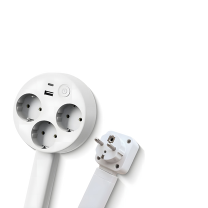 Multiprise Extensible Avec Ports USB Et Rotation 180 Degrés Pour Maison Moderne Power outlet Electro Paris