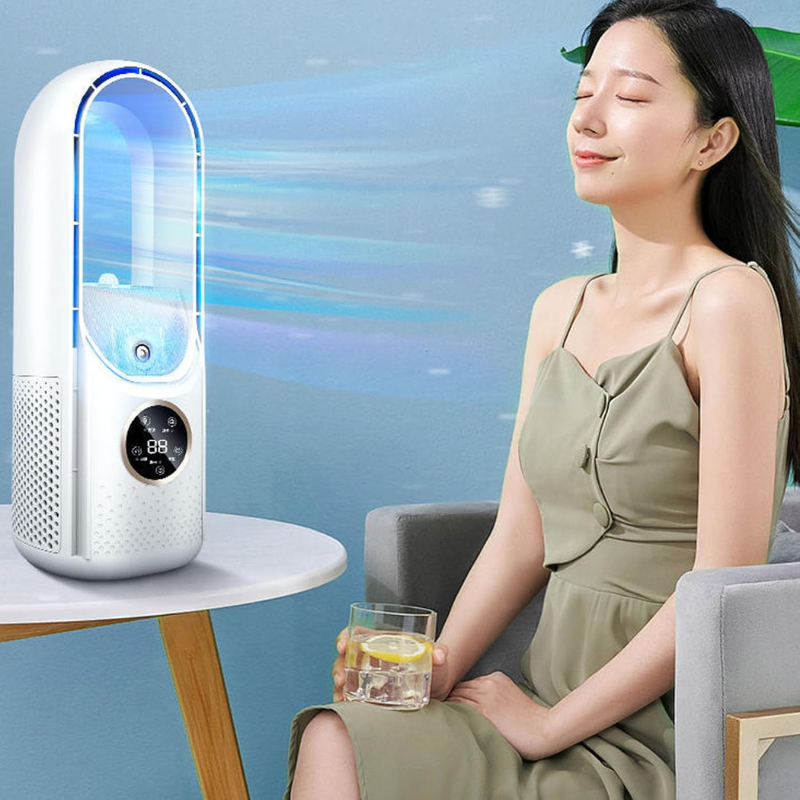 Rafraîchisseur d’Air USB Sans Pales avec Humidificateur, 6 Vitesses & Minuterie Climatiseurs Electro Paris