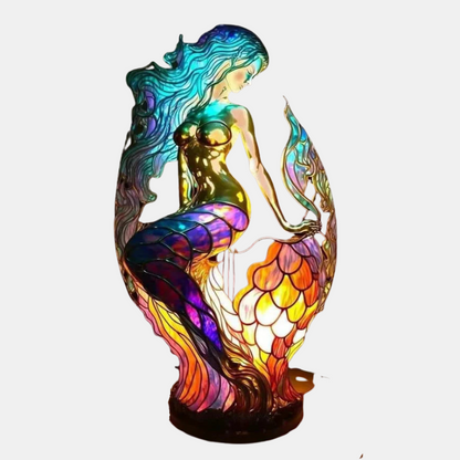 Lampe en Verre Coloré avec Motifs d’Animaux pour une Ambiance Artistique Table Lamp Electro Paris SIRÈNE 15CM