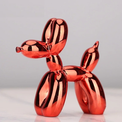 Figurine Chien Ballon Ludique – Sculpture en Résine pour Maison & Bureau Sculptures Electro Paris Rouge 4x4x1.5 inches (10x10x4cm)