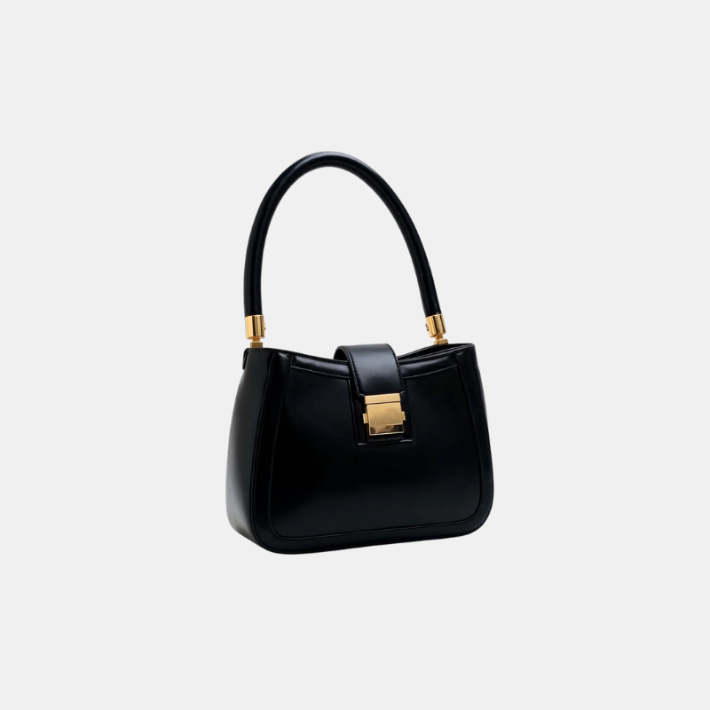 Sac À Main – Élégante Sacoche Structurée En Similicuir Elegance Leather Bag Electro Paris Noir