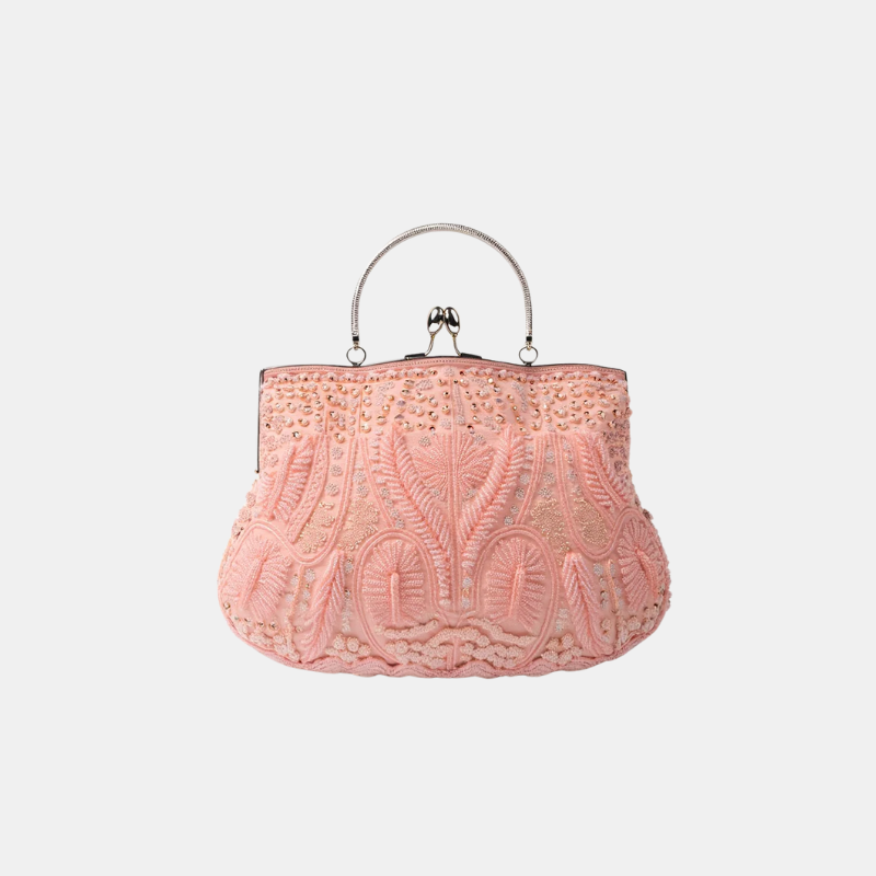 Pochette Beaded Elegance – Sac de soirée intemporel inspiré de l'Art déco Clutches Electro Paris Rosa