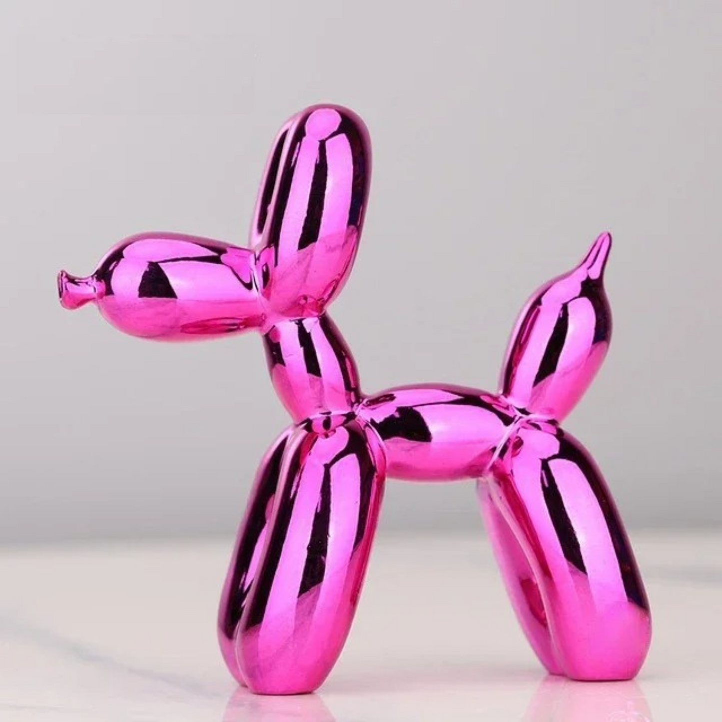 Figurine Chien Ballon Ludique – Sculpture en Résine pour Maison & Bureau Sculptures Electro Paris Fuchsia 4x4x1.5 inches (10x10x4cm)
