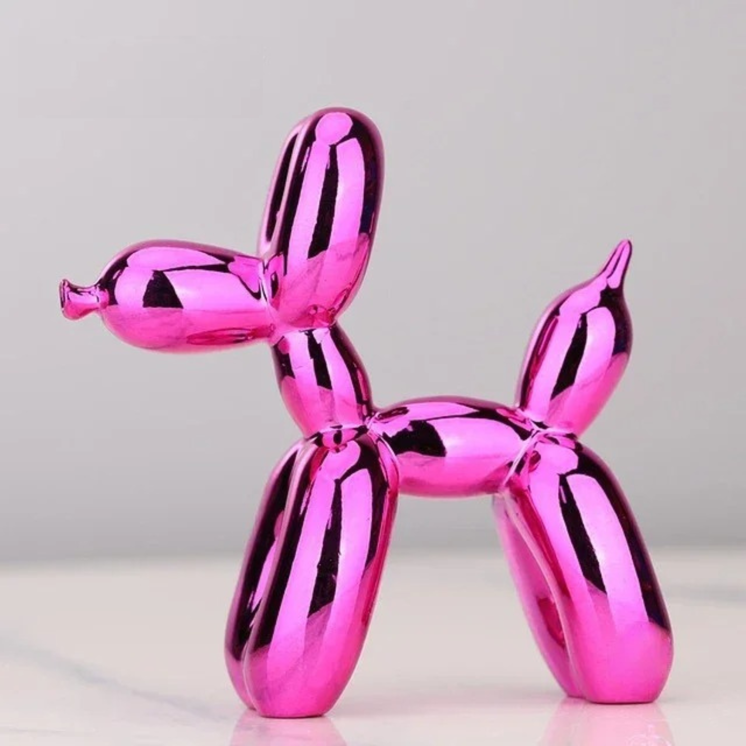 Figurine Chien Ballon Ludique – Sculpture en Résine pour Maison & Bureau Sculptures Electro Paris Fuchsia 4x4x1.5 inches (10x10x4cm)
