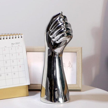 Vase Sculpture de Mains – Vase Artistique en Céramique pour Décoration Moderne Vases Electro Paris Argent