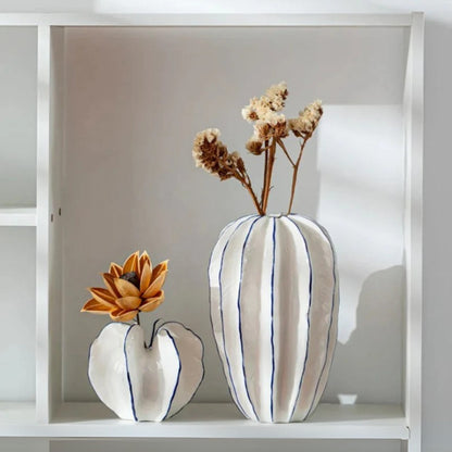 Vase Décoratif en Céramique Blanc – Élégance Moderne pour Salon Vases Electro Paris
