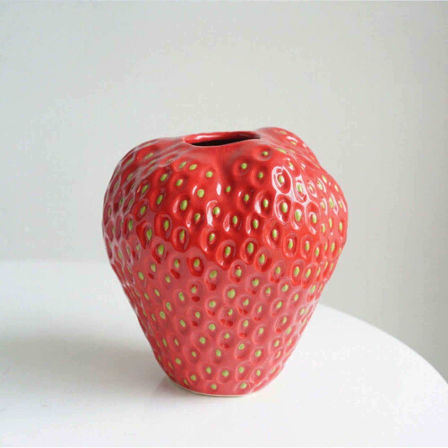 Vase en Céramique Fraise Florale – Décoration Ludique pour la Maison Vases Electro Paris Rouge moyen