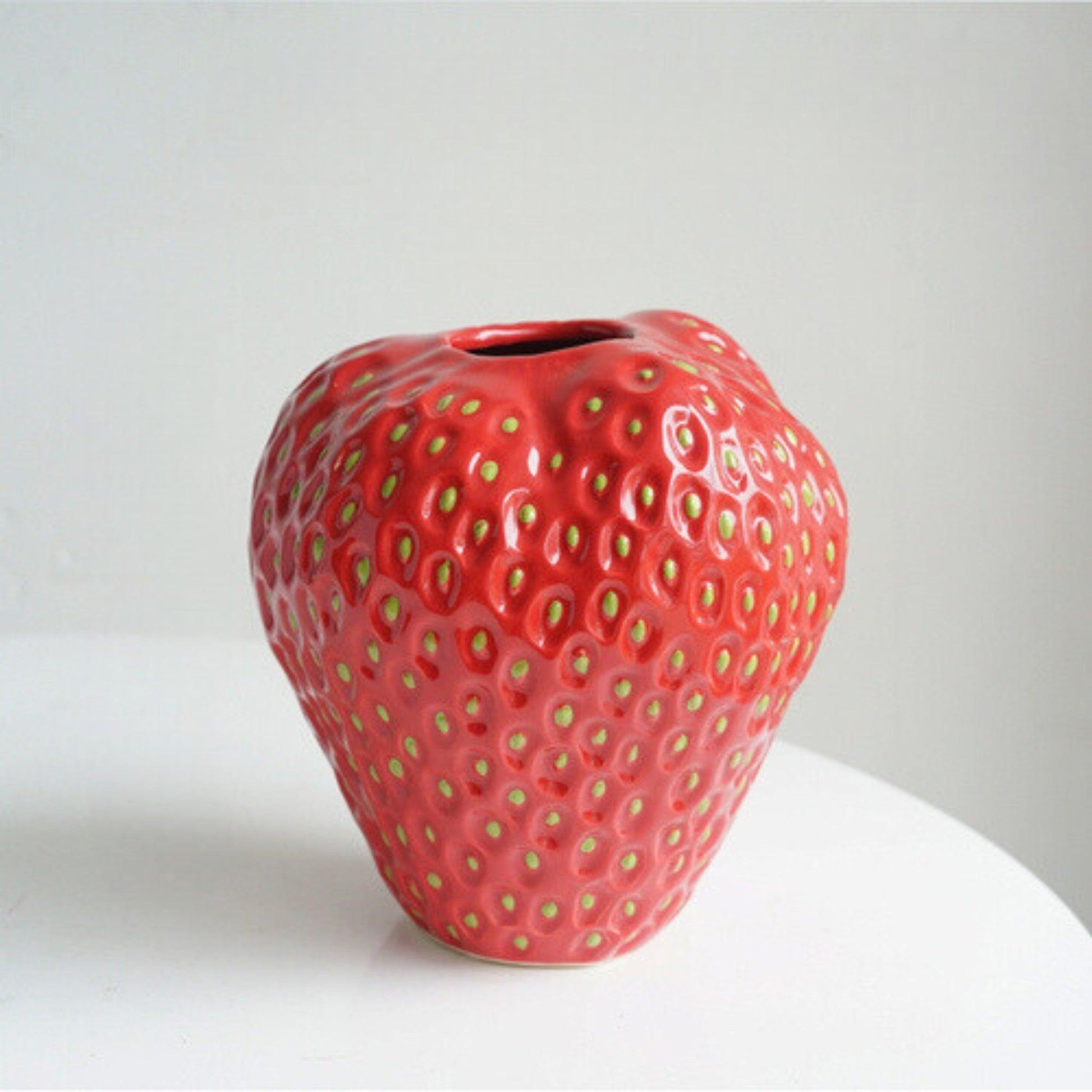 Vase en Céramique Fraise Florale – Décoration Ludique pour la Maison Vases Electro Paris Rouge moyen