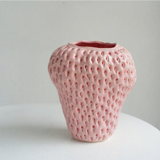 Vase en Céramique Fraise Florale – Décoration Ludique pour la Maison Vases Electro Paris Rosa grand