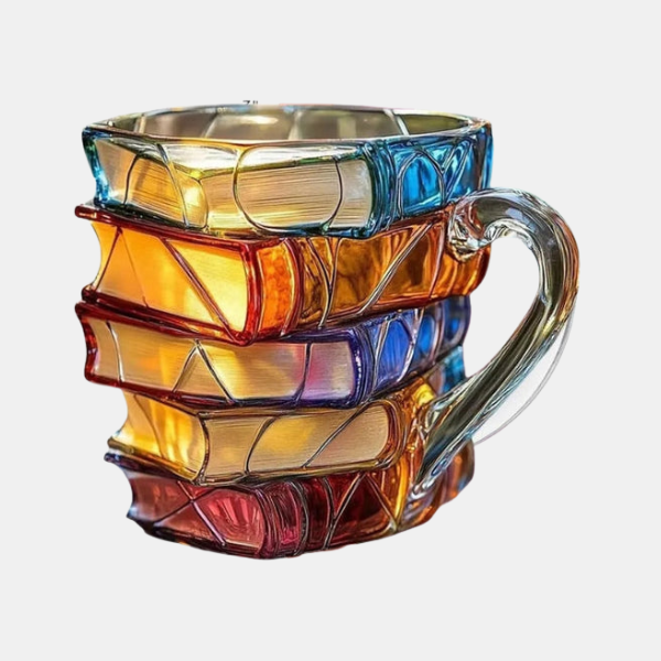 Vase Livre en Acrylique Transparent – Cadeau Décoratif Unique pour Amoureux des Livres Tasses Electro Paris