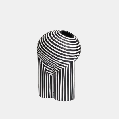Vase en Céramique Rayé Noir et Blanc – Élégance Moderne pour la Maison Vases Electro Paris Petit