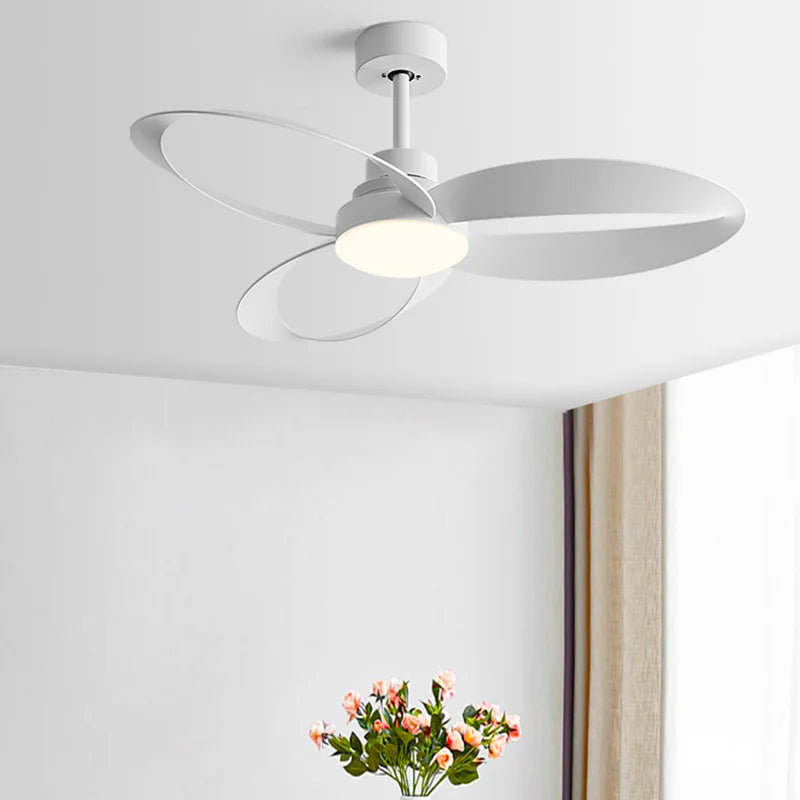 Ventilateur de plafond moderne avec éclairage LED et pales en bois ondulées Lampe pour ventilateur de plafond Electro Paris