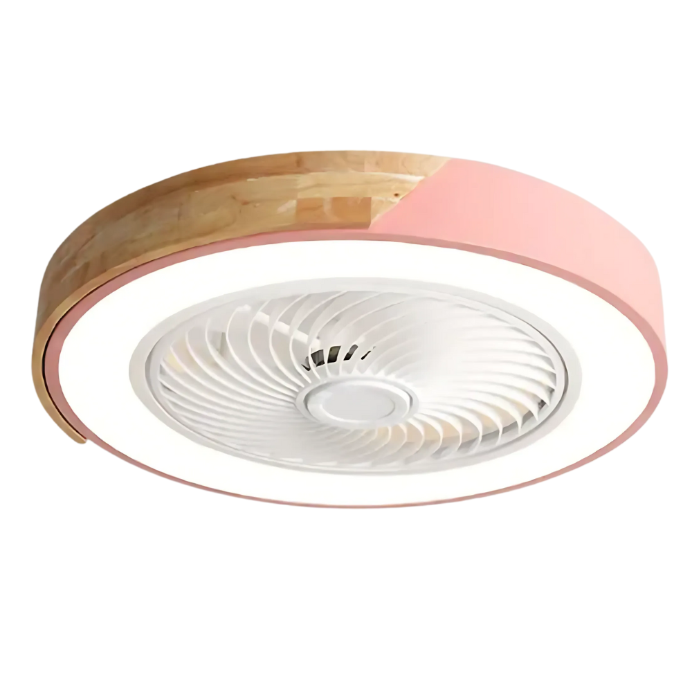 Ventilateur de plafond avec éclairage LED et finition bois Lampe pour ventilateur de plafond Electro Paris Rose