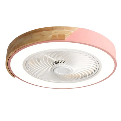 Ventilateur de plafond avec éclairage LED et finition bois Lampe pour ventilateur de plafond Electro Paris Rose