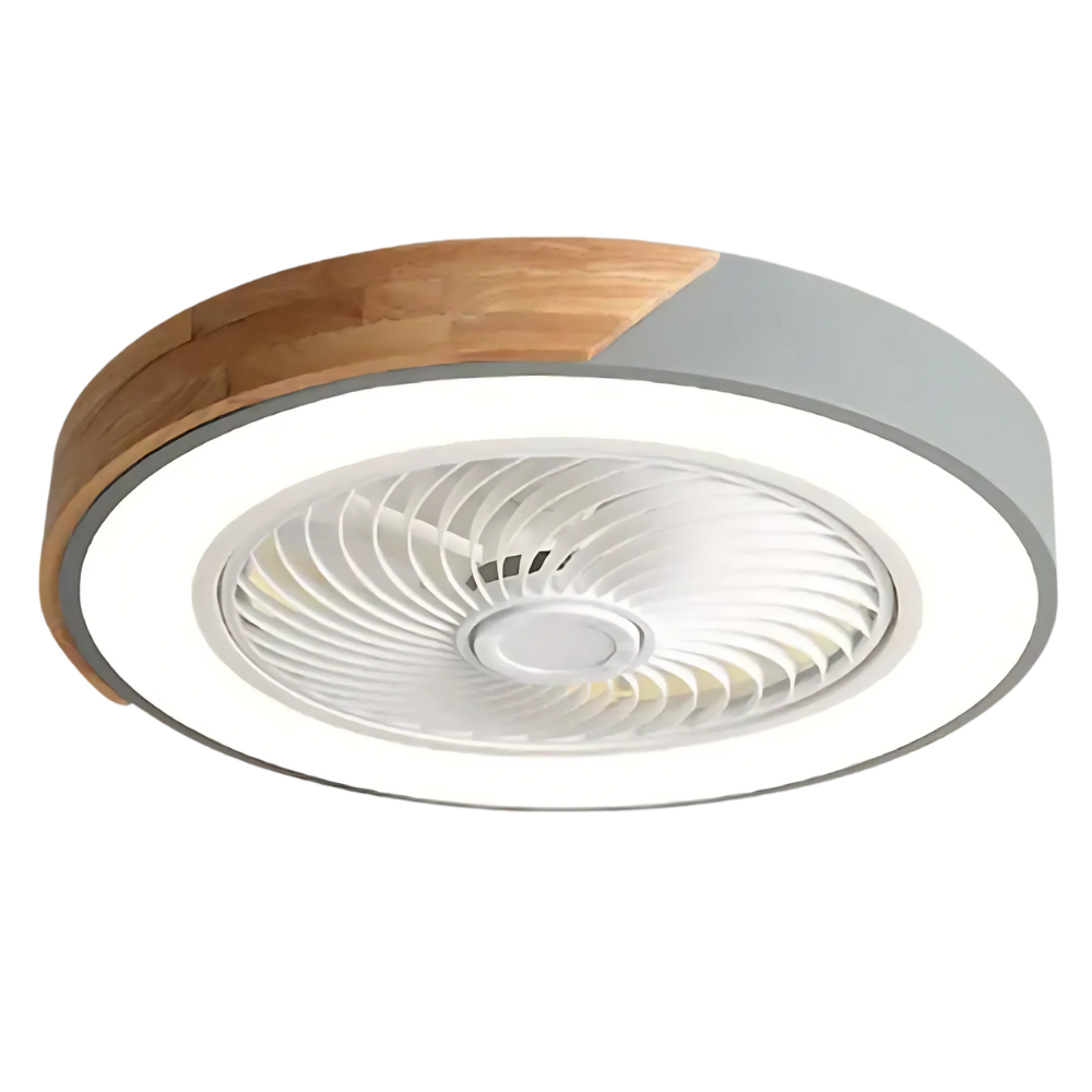 Ventilateur de plafond avec éclairage LED et finition bois Lampe pour ventilateur de plafond Electro Paris Gris