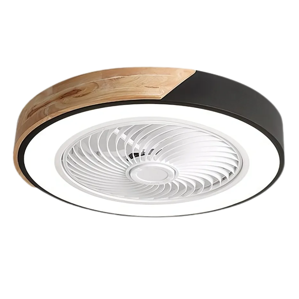 Ventilateur de plafond avec éclairage LED et finition bois Lampe pour ventilateur de plafond Electro Paris Noir