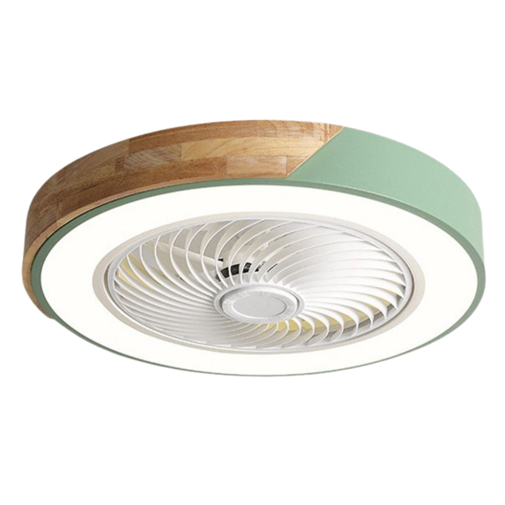 Ventilateur de plafond avec éclairage LED et finition bois Lampe pour ventilateur de plafond Electro Paris Vert