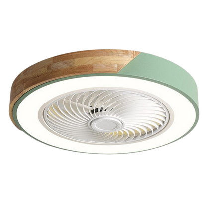 Ventilateur de plafond avec éclairage LED et finition bois Lampe pour ventilateur de plafond Electro Paris Vert