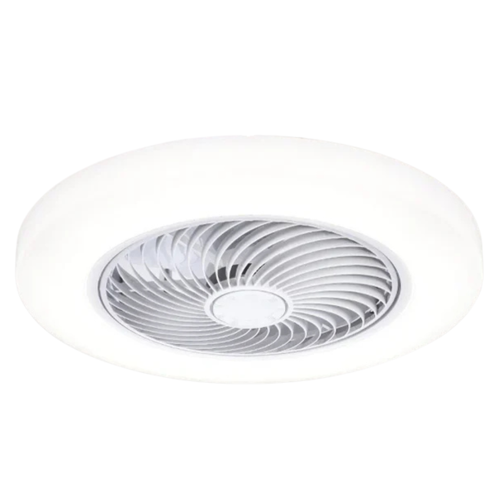 Ventilateur de plafond silencieux avec LED à intensité variable et télécommande Lampe pour ventilateur de plafond Electro Paris Blanc