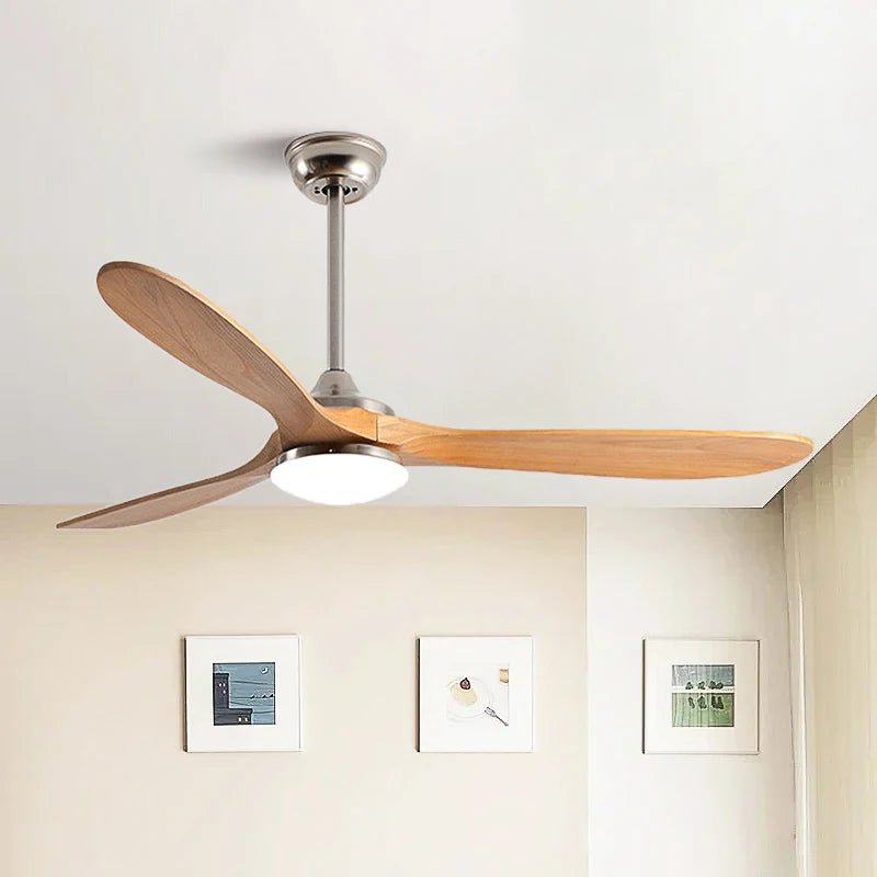 Ventilateur de plafond avec pales aspect bois et éclairage LED Lampe pour ventilateur de plafond Electro Paris