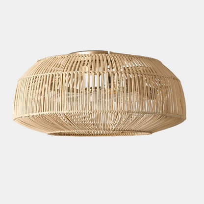 Ventilateur de plafond silencieux en osier avec lampe et télécommande Lampe pour ventilateur de plafond Electro Paris Default