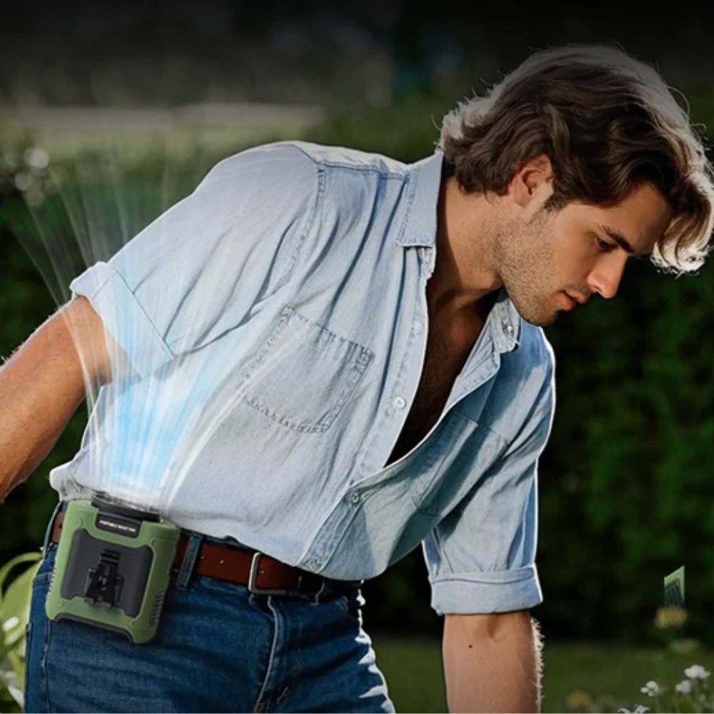 Ventilateur de Taille Portable avec Batterie 20000mAh – Ventilateur Mains-Libres pour Travailleurs Ventilateurs portables Electro Paris