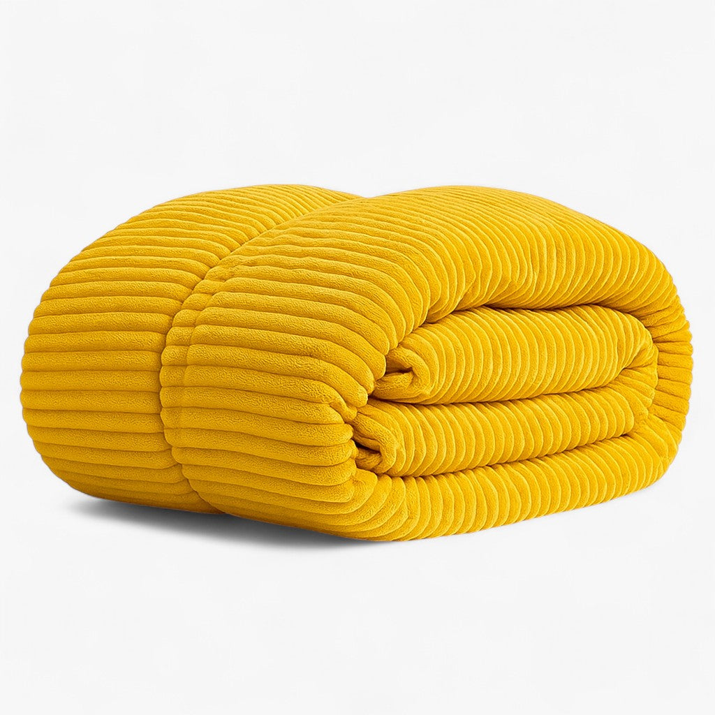 Couverture D’hiver Ultra-Douce Et Confortable Avec Design Élégant Et Chaleur Optimale Blanket Electro Paris Jaune 180x220cm
