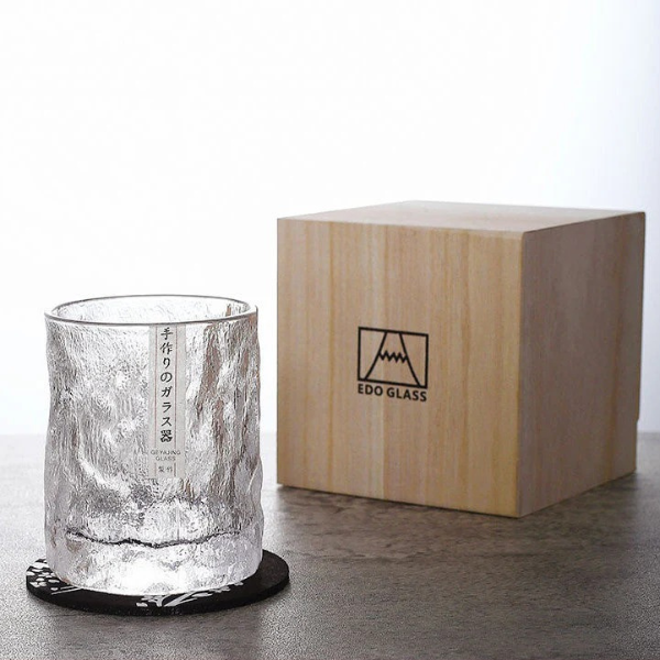 Verre à Whisky Sculpté à la Main – Design Élégant avec Coffret en Bois Naczynia do picia Electro Paris Verre à whisky Frost