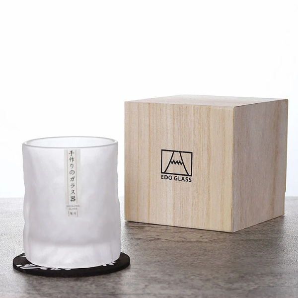 Verre à Whisky Sculpté à la Main – Design Élégant avec Coffret en Bois Naczynia do picia Electro Paris Verre à whisky Frost (Mat)