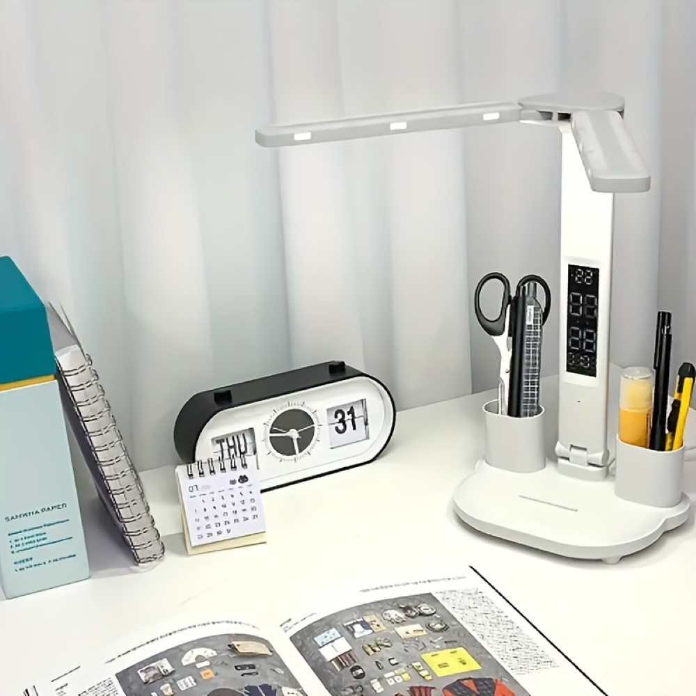 Lampe de Bureau LED Pliable – Double Têtes avec Contrôle Tactile & USB Lamp Electro Paris