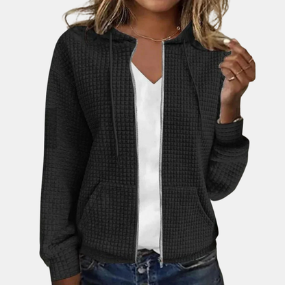 Veste Femme à Capuche Zippée – Veste Confortable et Stylée Pour Automne Hiver Sweatshirts et hoodies pour femmes Electro Paris Noir S