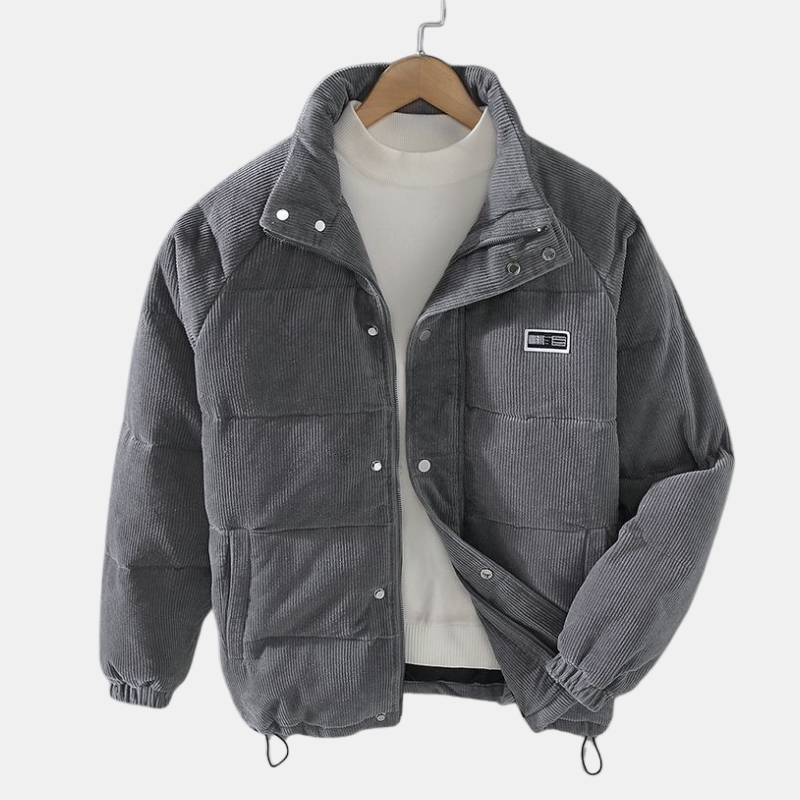 Veste en Velours Côtelé Mélange de Laine, Confortable et Élégante pour l'Hiver – Poches Profondes et Zip Intégral Vestes pour femmes Electro Paris Gris S