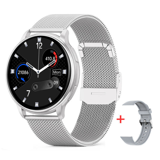 Montre Connectée Intelligente Avec Suivi De Santé Et Appels Bluetooth Cyber Monday Offer Smartwatch Classic Electro Paris Luxe – Argent