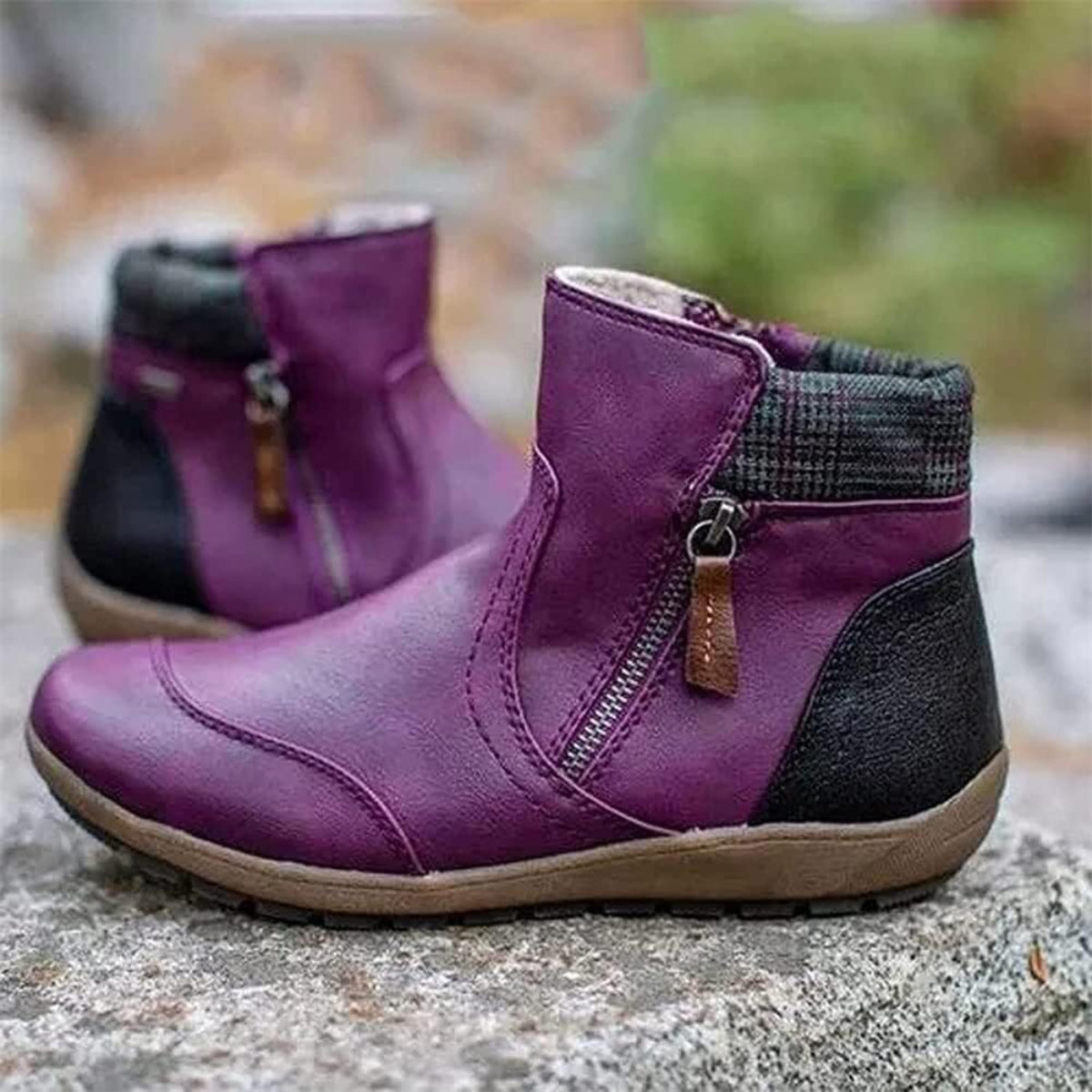 Bottes Orthopédiques En Cuir Imperméables Avec Semelle Antidérapante Black Friday Deal Boots women Electro Paris Violet 34