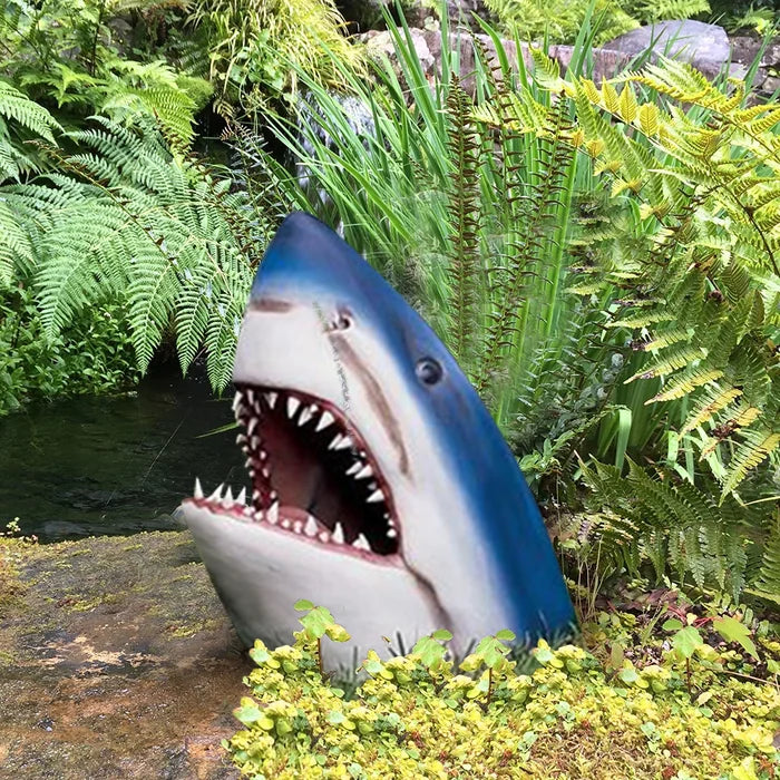 Sculpture De Requin Bleue Résistante Aux Intempéries Pour Jardin Terrasse Et Décoration Extérieure Black Friday Deal Garden Decor Electro Paris