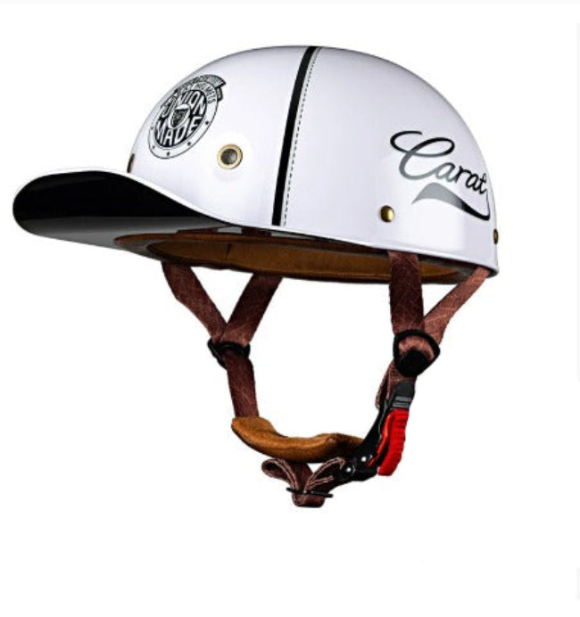 Casque De Moto Stylé Et Certifié DOT & ECE – Protection Légère En ABS Cyber Monday Offer Motorcycle Helmets Electro Paris Carat blanc M - 55-56 cm