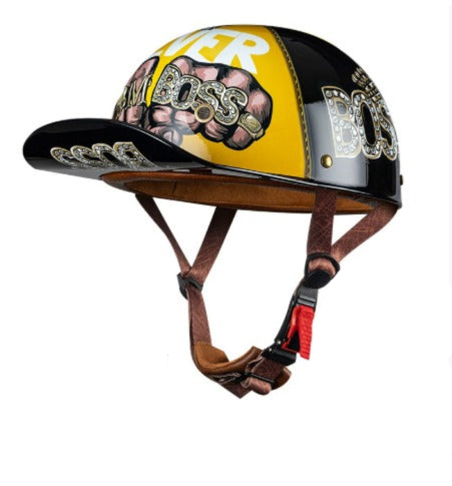 Casque De Moto Stylé Et Certifié DOT & ECE – Protection Légère En ABS Cyber Monday Offer Motorcycle Helmets Electro Paris Boss Noir M - 55-56 cm