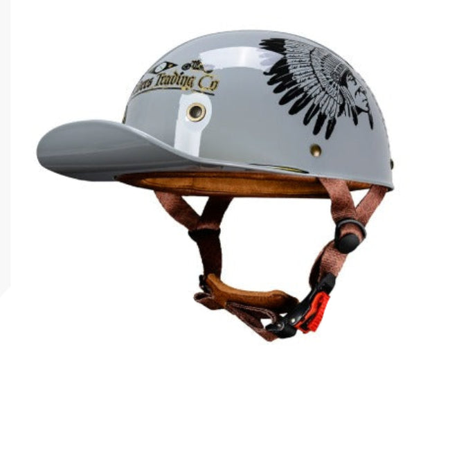 Casque De Moto Stylé Et Certifié DOT & ECE – Protection Légère En ABS Cyber Monday Offer Motorcycle Helmets Electro Paris Gris M - 55-56 cm